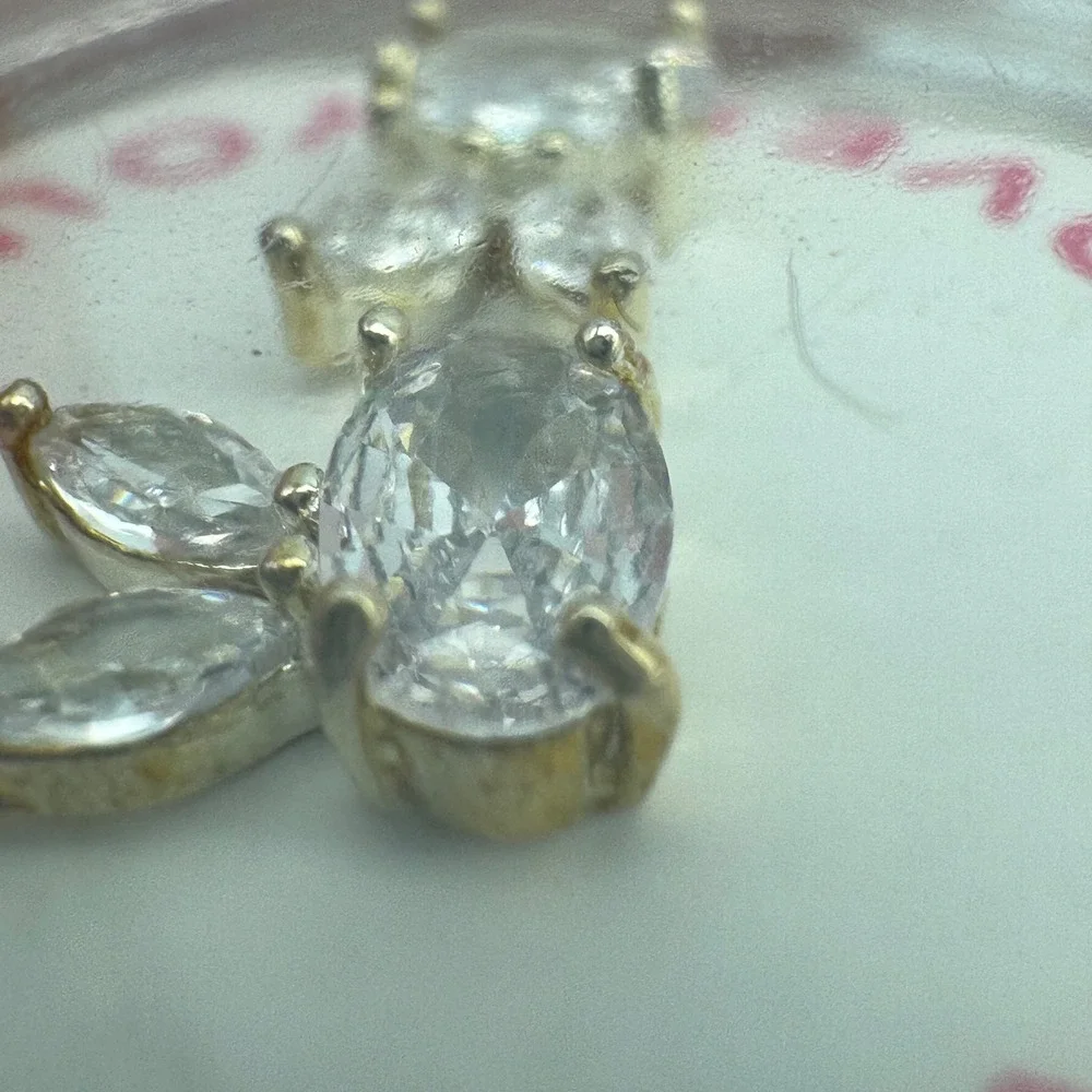 Cupcakes & Cartwheels Bunny Stud Earrings Cubic Zirconia Silver Tone Rabbit Kids